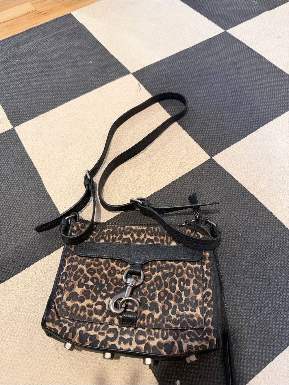 Rebecca minkoff MAC bag Leopard Print Crossbody Bag with Black Trim